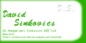 david sinkovics business card